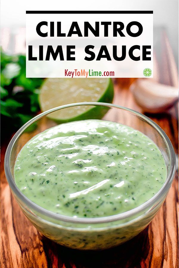 Cilantro lime sauce in a bowl.