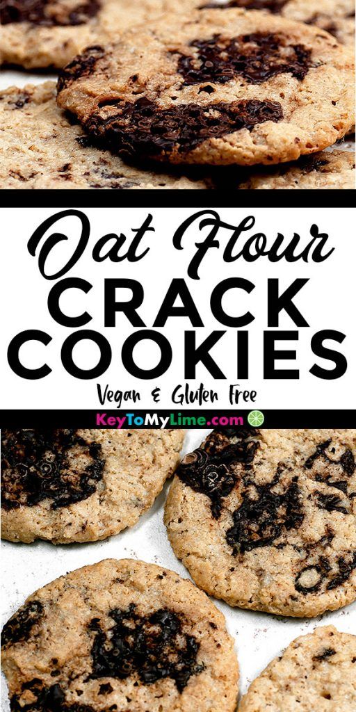 Two images of oat flour chocolate chip cookies.