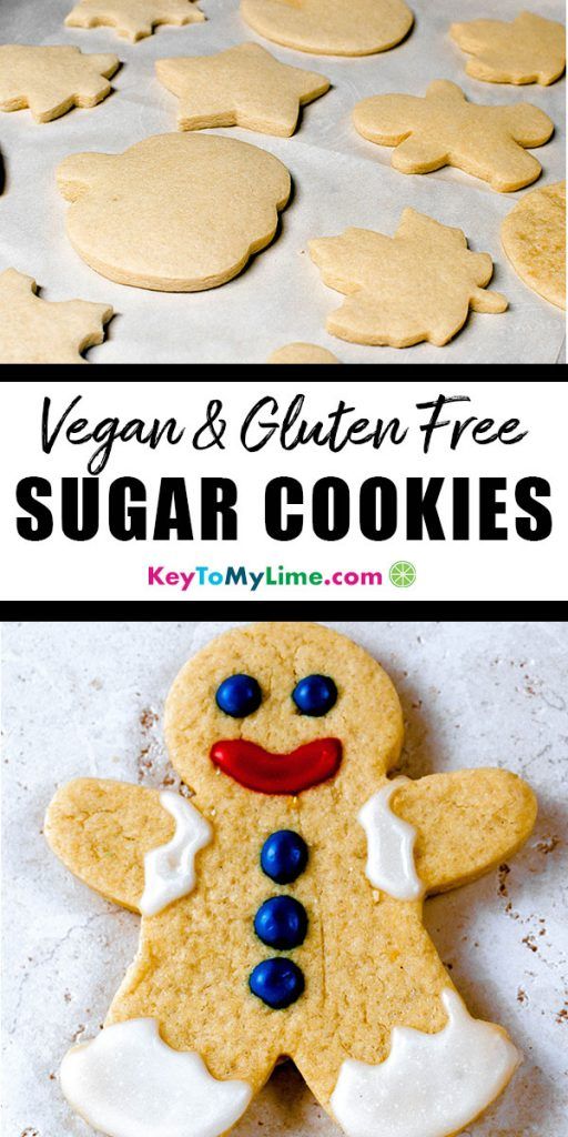 Two images of gluten free vegan sugar cookies for cutouts.