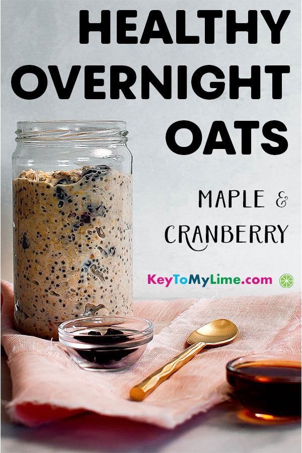 Healthy maple overnight oats with cranberry.