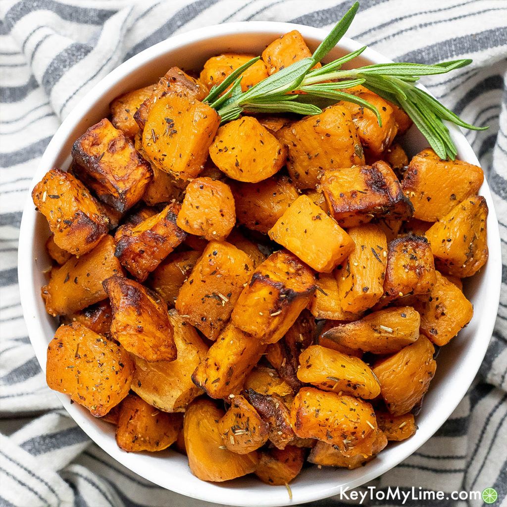 The best roasted air fryer sweet potato cubes recipe.