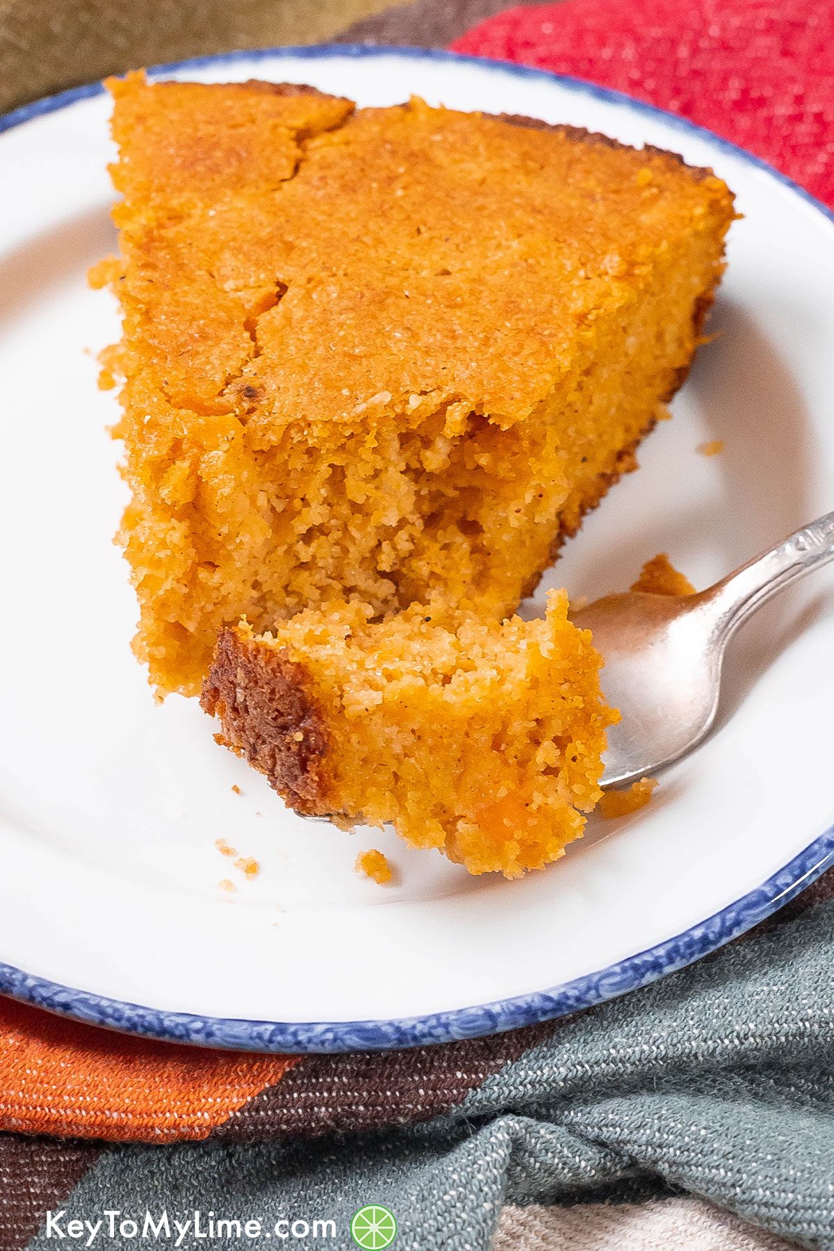 An image showing the texture of the cornbread.